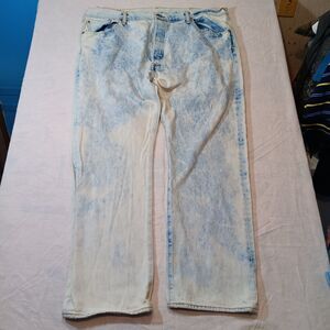 Levis 501 XX Jeans Mens 42x30 Blue Acid Wash Straight Leg Button Fly Denim